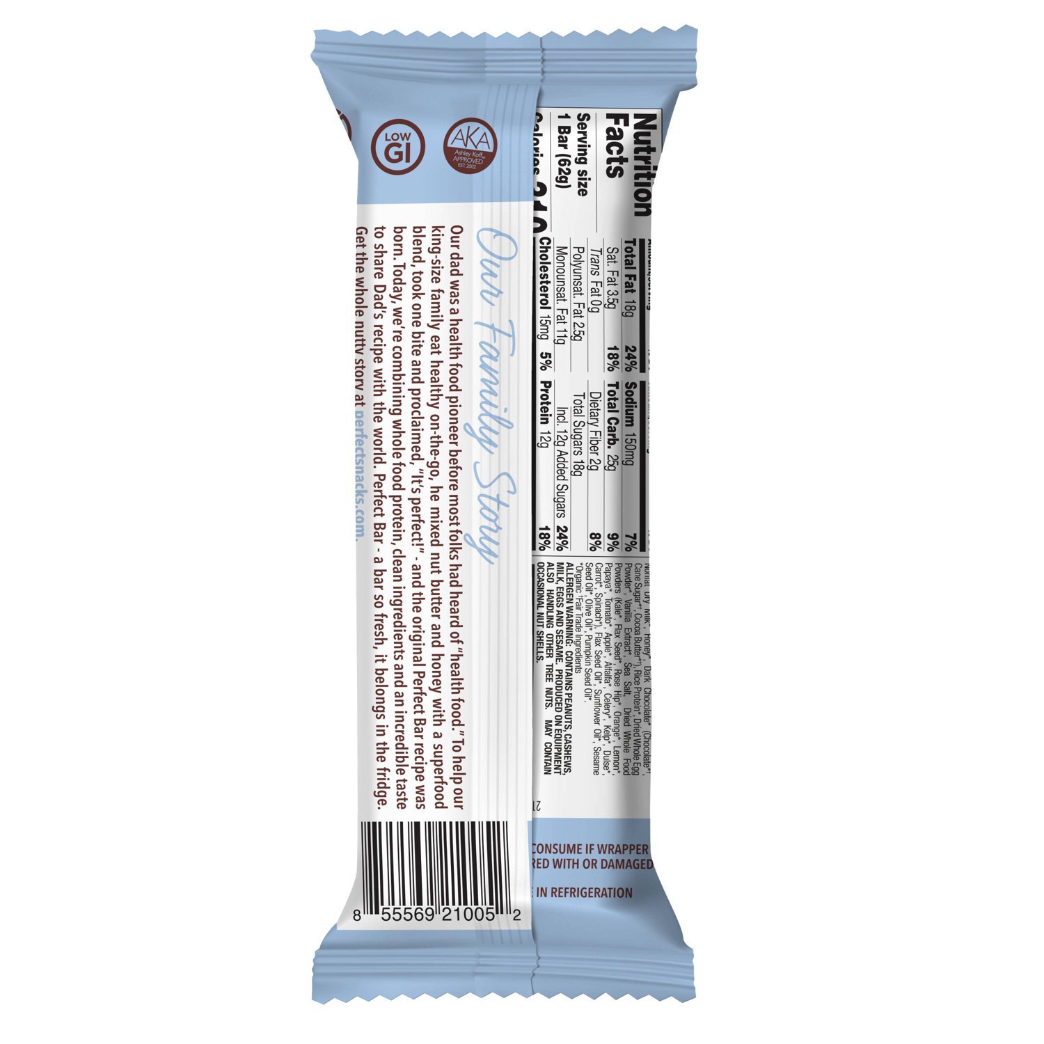Perfect Bar Dark Chocolate Chip Cookie Dough Protein Bar - 2.18oz 2.18 ...