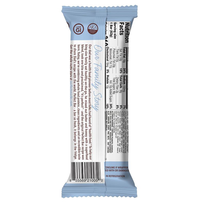 slide 12 of 18, Perfect Bar Dark Chocolate Chip Cookie Dough Protein Bar - 2.18oz, 2.18 oz