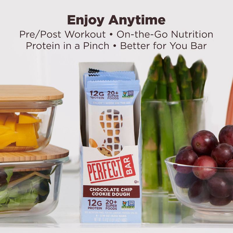 slide 7 of 18, Perfect Bar Dark Chocolate Chip Cookie Dough Protein Bar - 2.18oz, 2.18 oz