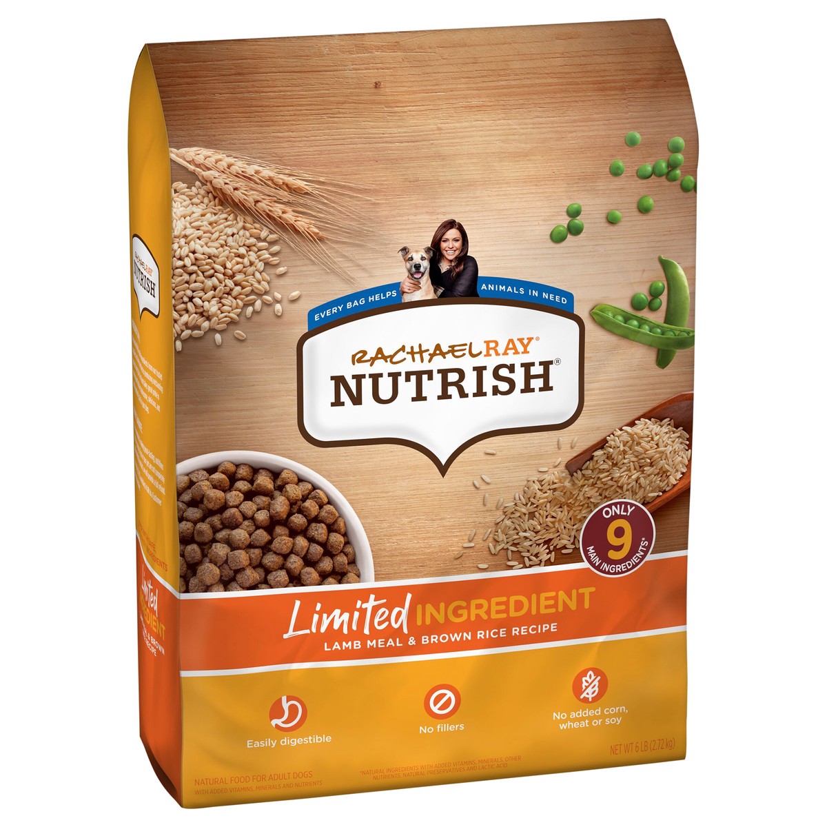 slide 4 of 8, Rachael Ray Nutrish Limited Ingredient Dog Food, Lamb Meal & Brown Rice Recipe, 6 lb. Bag, 6 lb