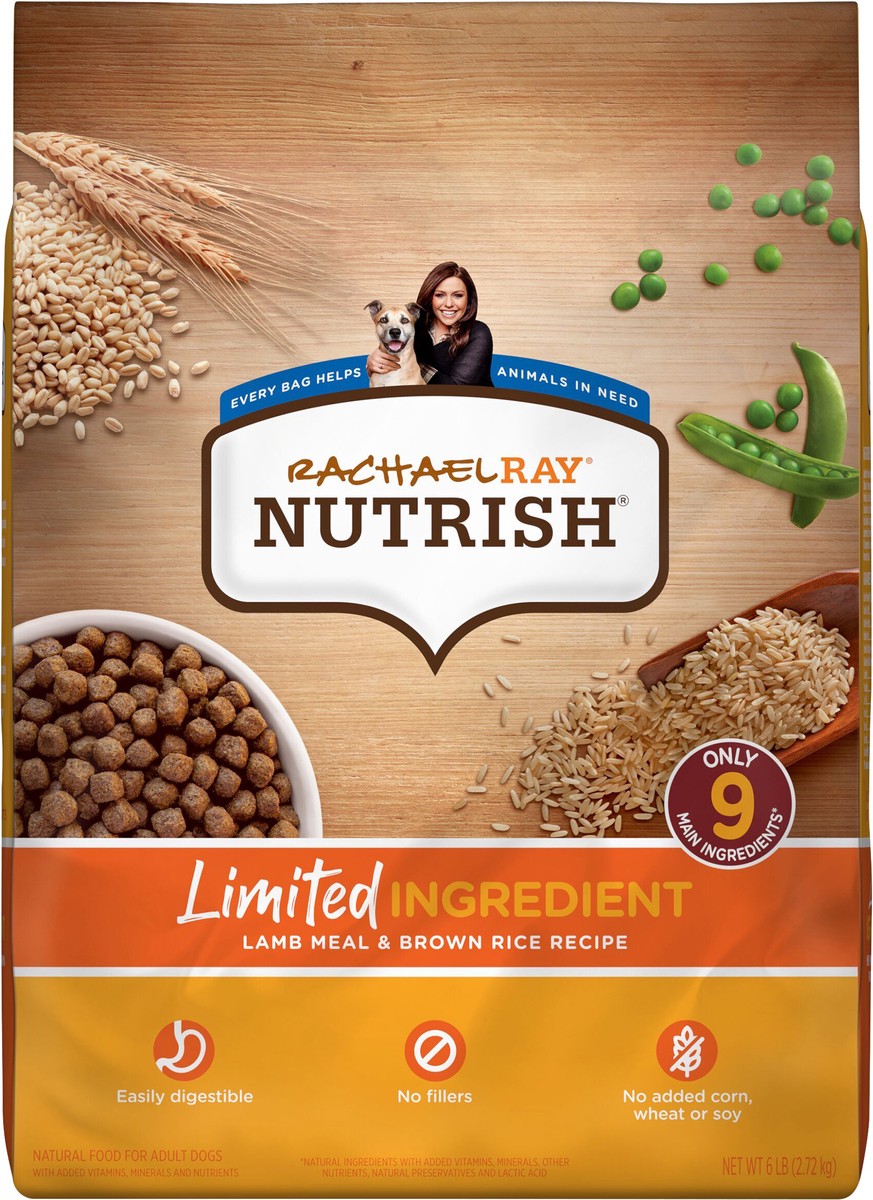 slide 8 of 8, Rachael Ray Nutrish Limited Ingredient Dog Food, Lamb Meal & Brown Rice Recipe, 6 lb. Bag, 6 lb