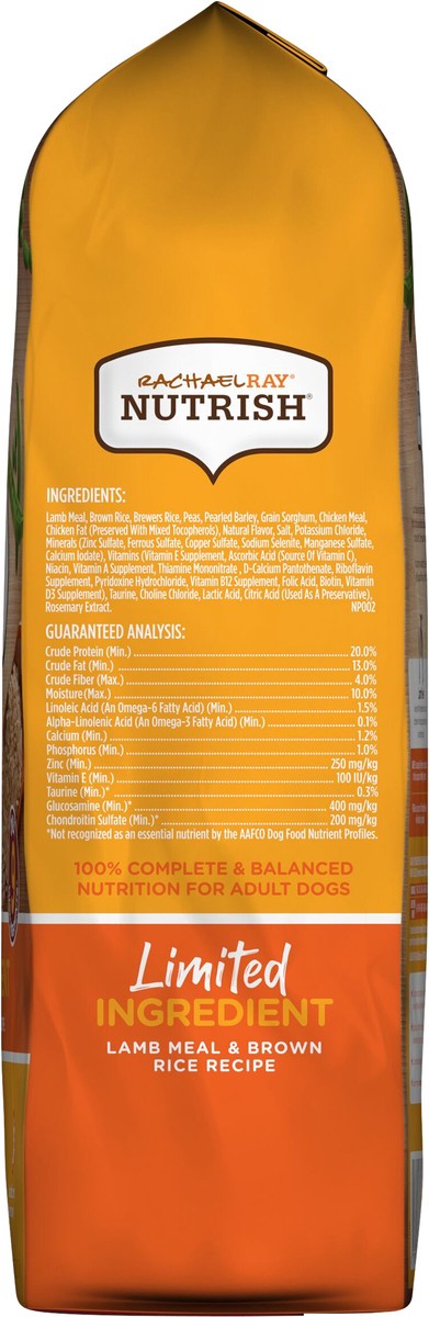slide 2 of 8, Rachael Ray Nutrish Limited Ingredient Dog Food, Lamb Meal & Brown Rice Recipe, 6 lb. Bag, 6 lb