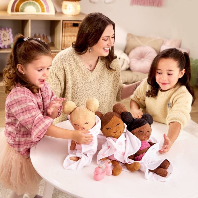 slide 5 of 8, LullaBaby Bath Plush Doll for Real Water Play - Dark-Brown Hair, 1 ct