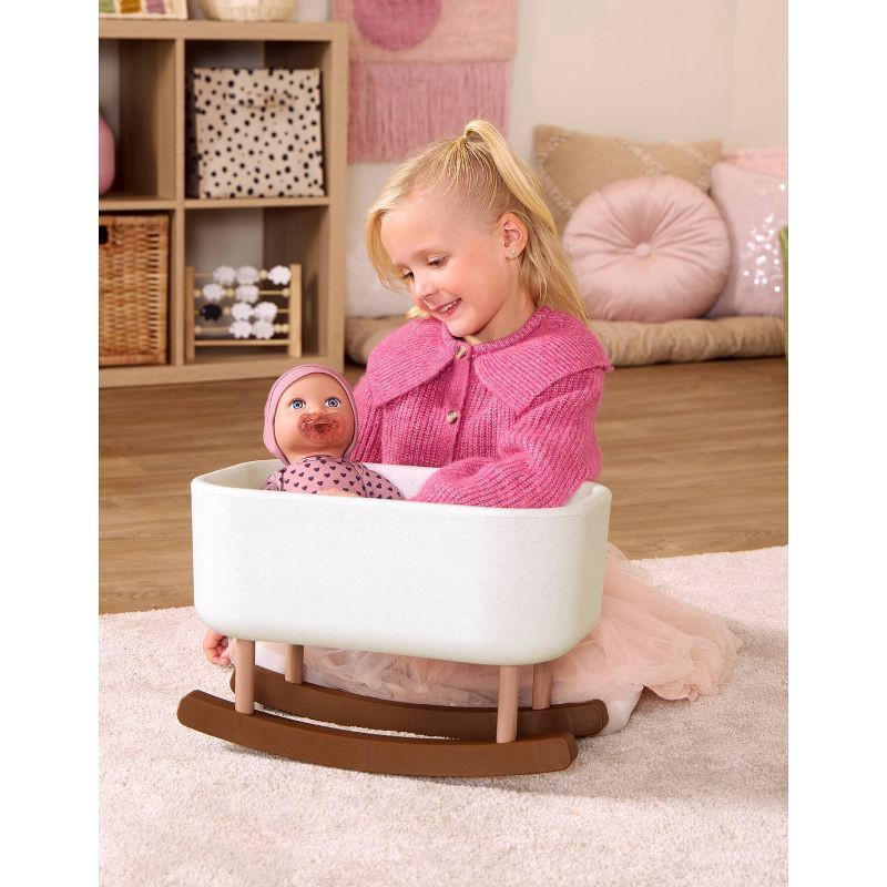 slide 3 of 6, LullaBaby Doll Bassinet Rocking Cradle Accessory - Speckled White: Fits 14-Inch Dolls, Metal & Plastic, Baby & Infant Theme, 1 ct