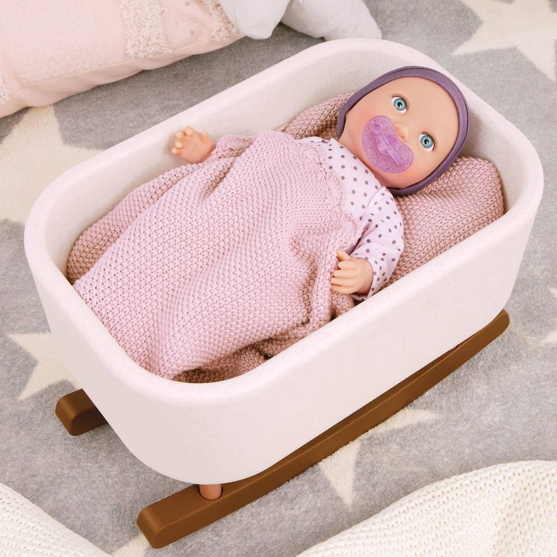 slide 5 of 6, LullaBaby Doll Bassinet Rocking Cradle Accessory - Speckled White: Fits 14-Inch Dolls, Metal & Plastic, Baby & Infant Theme, 1 ct