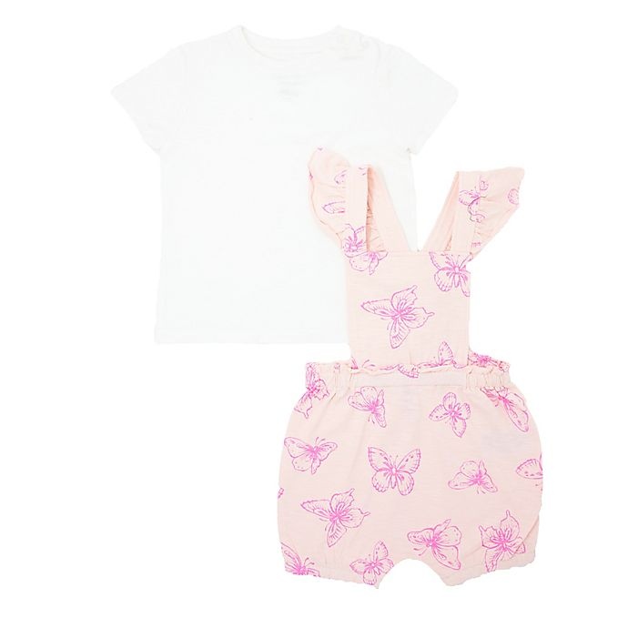 slide 1 of 1, Mini Heroes SHORTALL SET tutu NB PINK AOP BFLYS, 1 ct