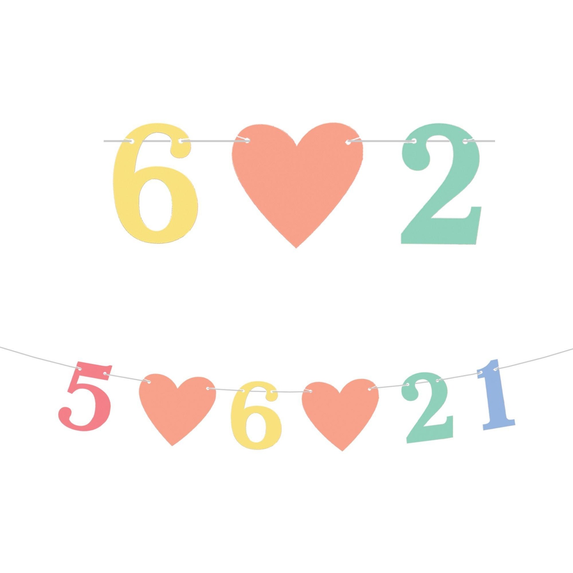 slide 1 of 1, Party City Create Your Own Pastel Hearts Due Date Banner, 1 ct