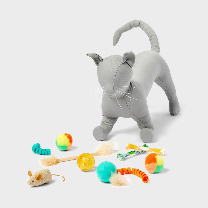 slide 2 of 3, Multi Cat Toy Set - 10pk - Boots & Barkley™, 10 ct