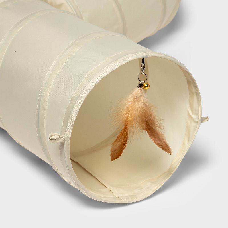 slide 2 of 3, Triple Tunnel for Cats - Beige - Boots & Barkley™, 1 ct