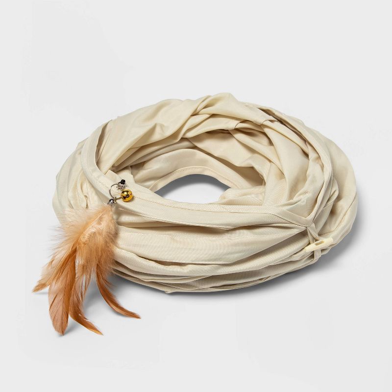 slide 3 of 3, Triple Tunnel for Cats - Beige - Boots & Barkley™, 1 ct