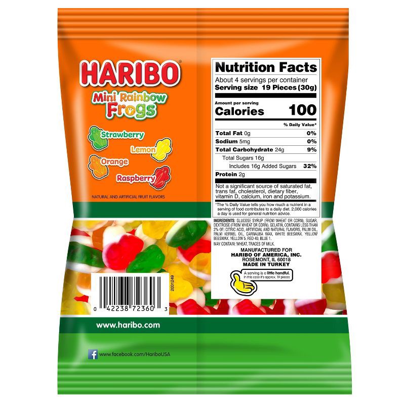 slide 2 of 3, Haribo Mini Rainbow Frogs - 4oz, 4 oz