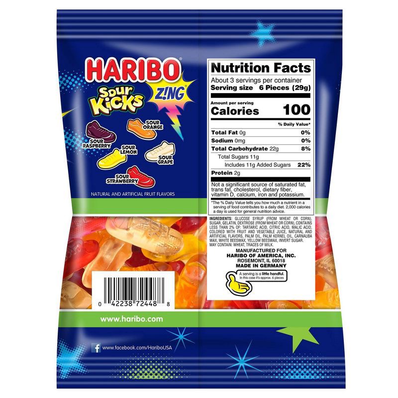 slide 2 of 3, Haribo Sour Kicks - 3.6oz, 3.6 oz