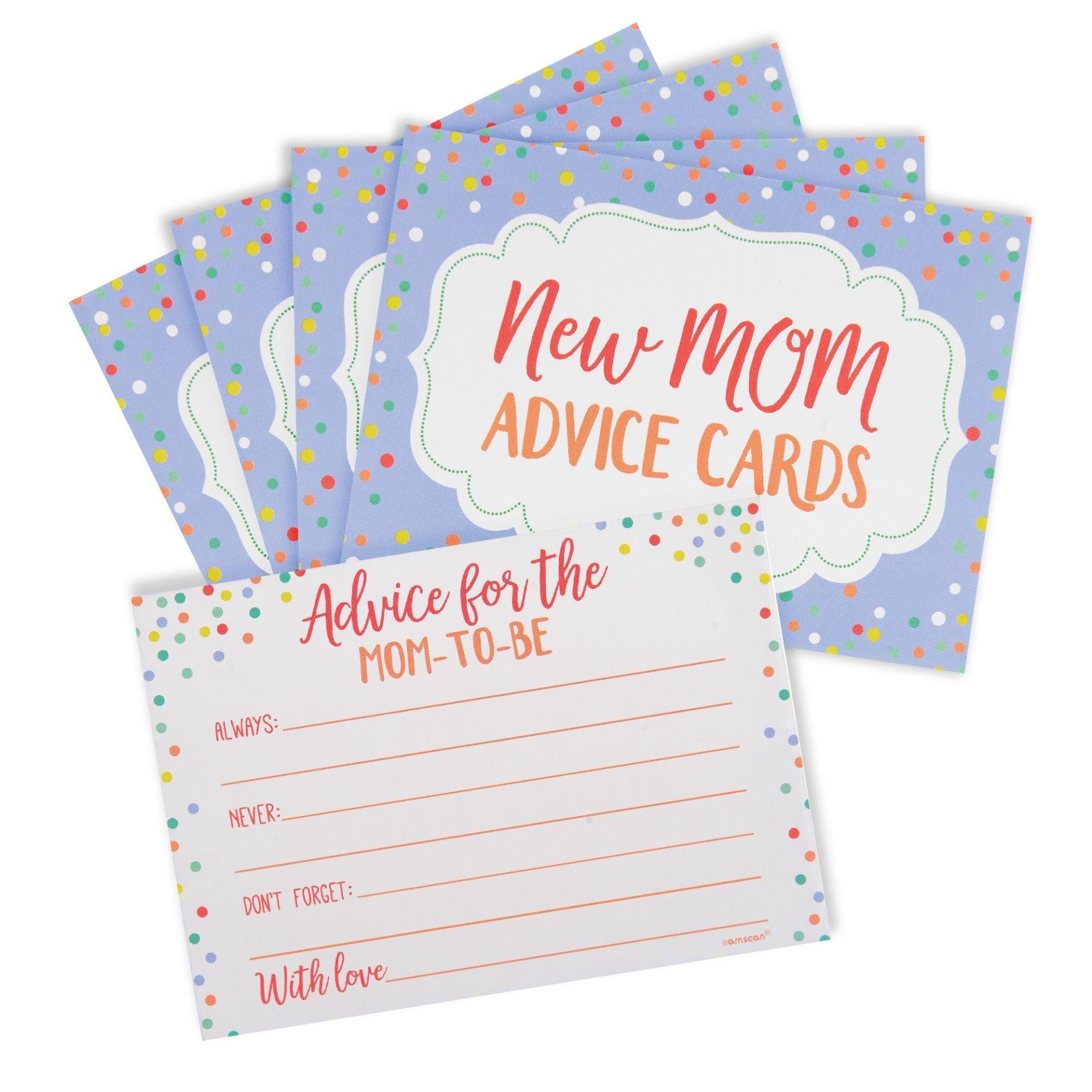 slide 1 of 1, Party City Pastel Dots New Mom Advice Cards, 24 ct