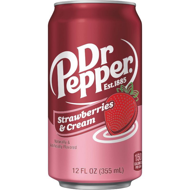 slide 5 of 10, Dr Pepper Strawberries & Cream Soda - 12pk/12 fl oz Cans, 12 ct; 12 fl oz