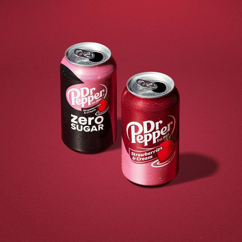 slide 6 of 8, Dr Pepper Strawberries & Cream Soda - 12pk/12 fl oz Cans, 12 ct; 12 fl oz