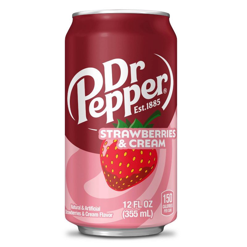 slide 7 of 10, Dr Pepper Strawberries & Cream Soda - 12pk/12 fl oz Cans, 12 ct; 12 fl oz