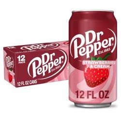 Dr Pepper Strawberries & Cream Soda - 12pk/12 fl oz Cans