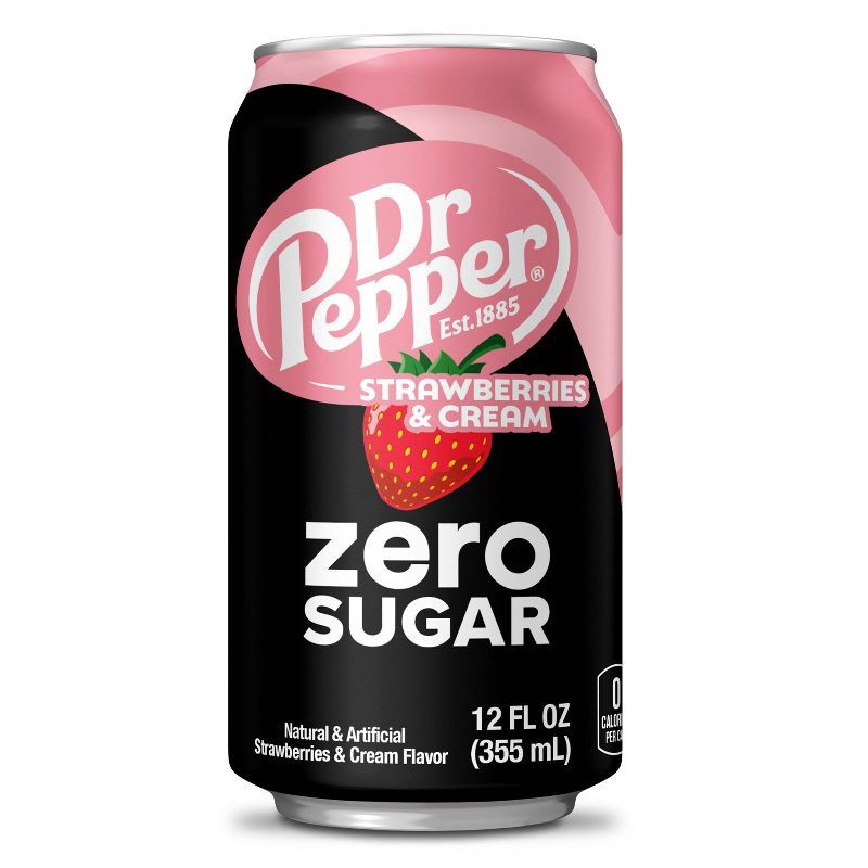 slide 6 of 9, Dr Pepper Strawberries & Cream Zero Soda - 12pk/12 fl oz Cans, 12 ct; 12 fl oz