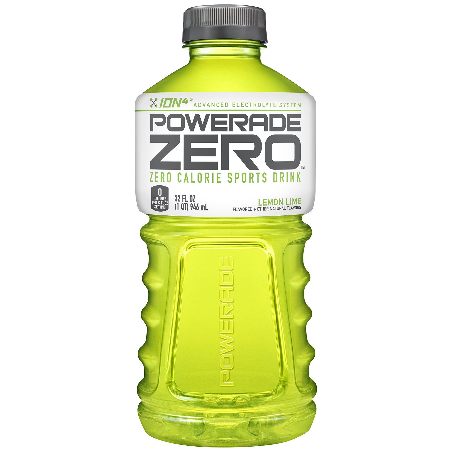 slide 2 of 4, POWERADE Zero Sugar Lemon Lime, ION4 Electrolyte Enhanced Fruit Flavored Zero Sugar Zero Calorie Sports Drink w/ Vitamins B3, B6, and B12, Replenish Sodium, Calcium, Potassium, Magnesium, 32 fl oz, 32 fl oz