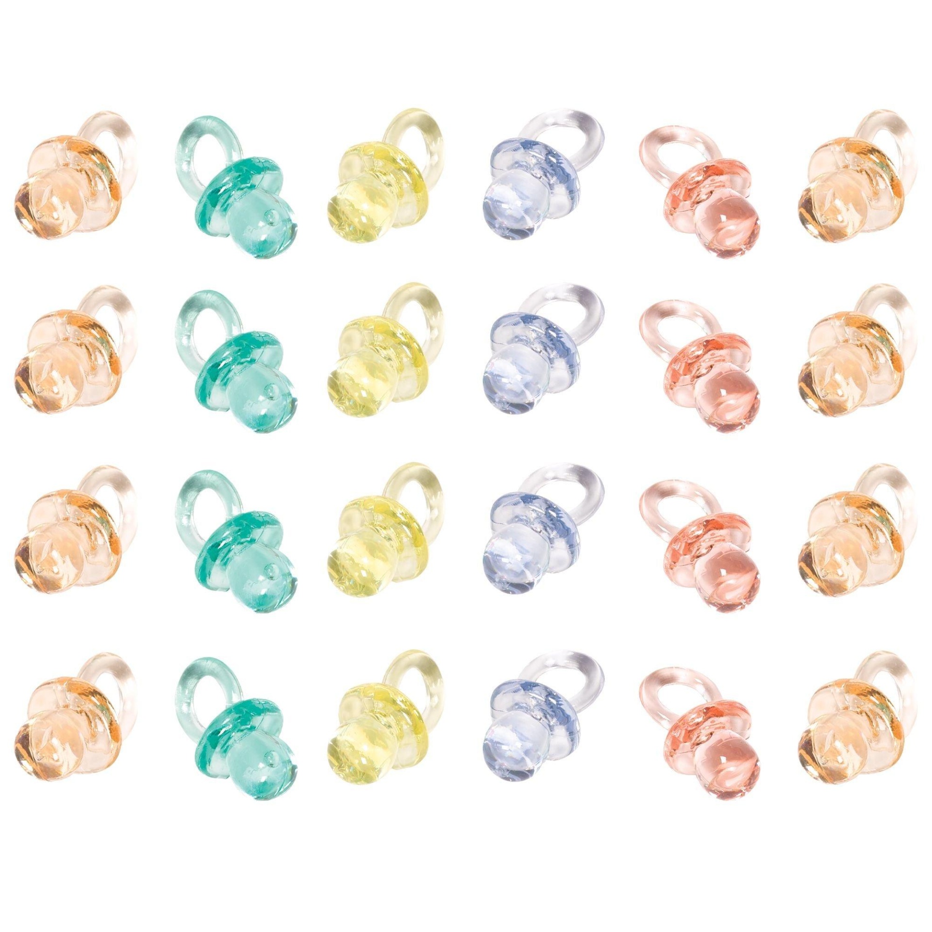 slide 1 of 1, Party City Mini Pastel Pacifier Baby Shower Favor Charms, 24 ct