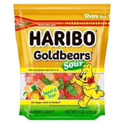 Haribo Candy Sour Gold Bears Gummy Candy - 9oz