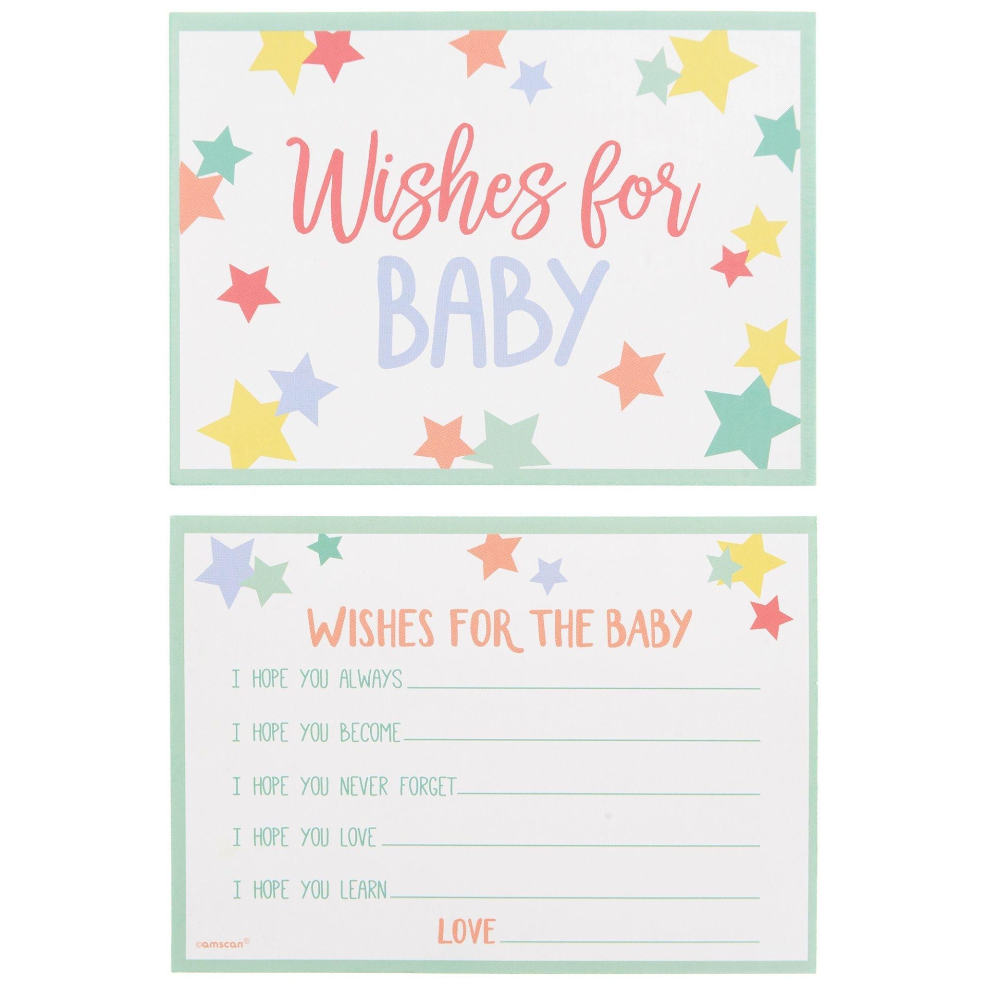 slide 1 of 1, Party City Pastel Stars Wishes for Baby Cards, 24 ct