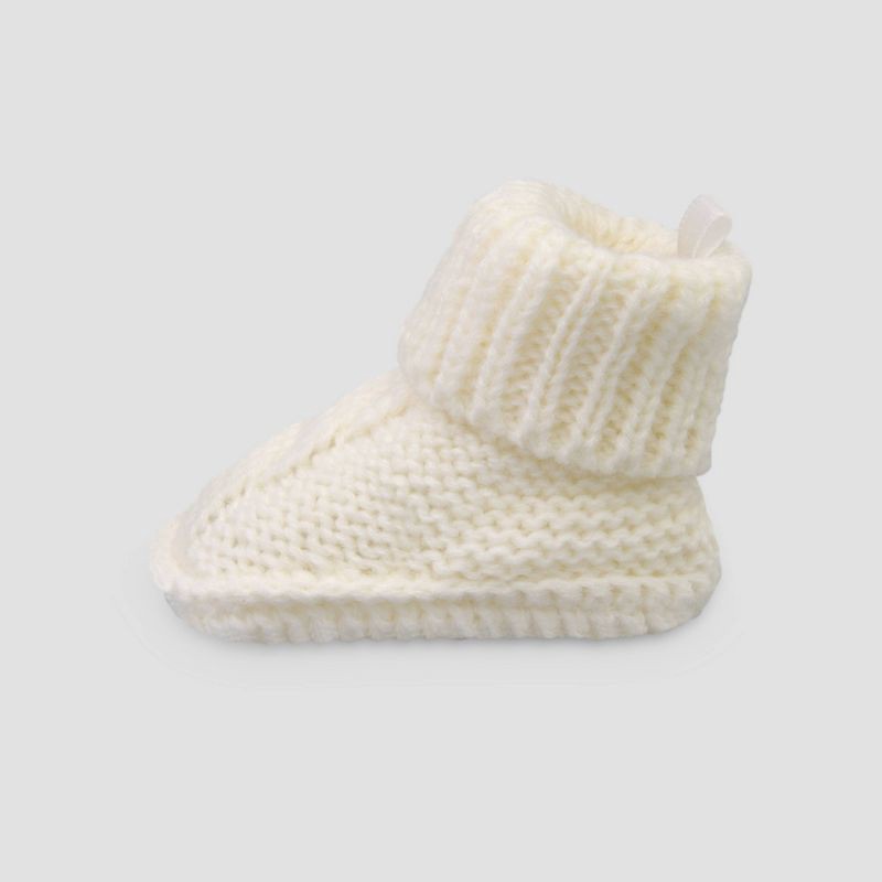 slide 2 of 3, Carter's Just One You® Baby Cable Knitted Slippers - Off-White: Newborn Booties, Pull-On, Flexible Outsole, 1 ct