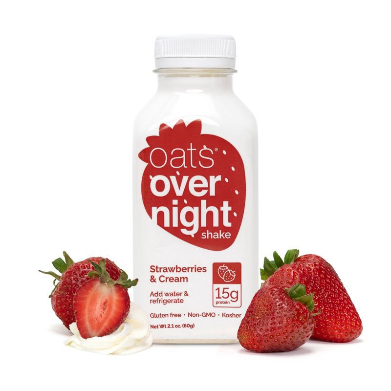 slide 2 of 5, Oats Overnight Shake Strawberries and Cream - 2.2oz, 2.2 oz