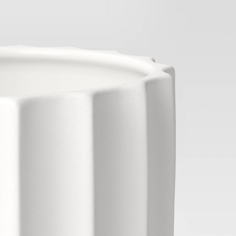 slide 4 of 4, Geared Terracotta Indoor Outdoor Planter Pot White 12.13"x12.13" - Threshold™, 1 ct