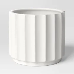 Geared Terracotta Indoor Outdoor Planter Pot White 12.13"x12.13" - Threshold™