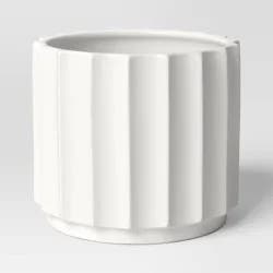 Geared Terracotta Indoor Outdoor Planter Pot White 12.13"x12.13" - Threshold™
