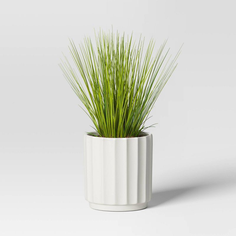 slide 3 of 4, Geared Terracotta Indoor Outdoor Planter Pot White 8.11"x8.11" - Threshold™, 1 ct