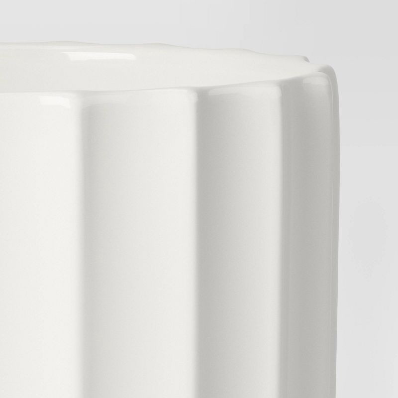 slide 4 of 4, Geared Terracotta Indoor Outdoor Planter Pot White 8.11"x8.11" - Threshold™, 1 ct