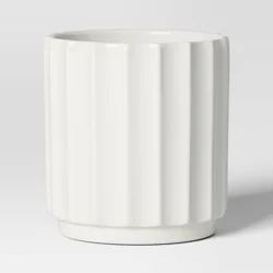Geared Terracotta Indoor Outdoor Planter Pot White 8.11"x8.11" - Threshold™