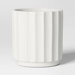 Geared Terracotta Indoor Outdoor Planter Pot White 8.11"x8.11" - Threshold™