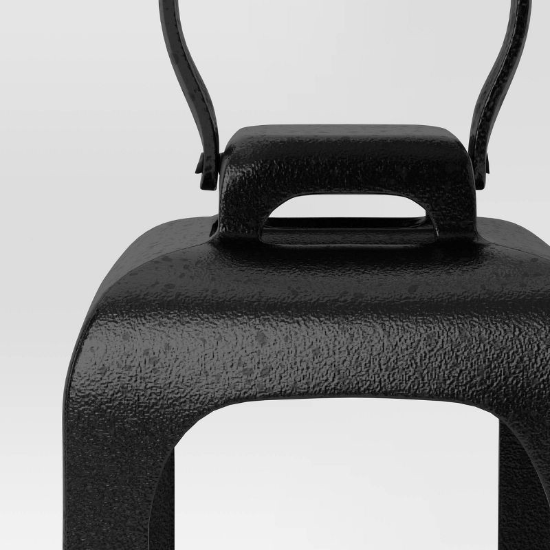 slide 5 of 5, 6.4"x5" Tealight Cast Aluminum Outdoor Lantern Candle Holder Black - Threshold™, 1 ct