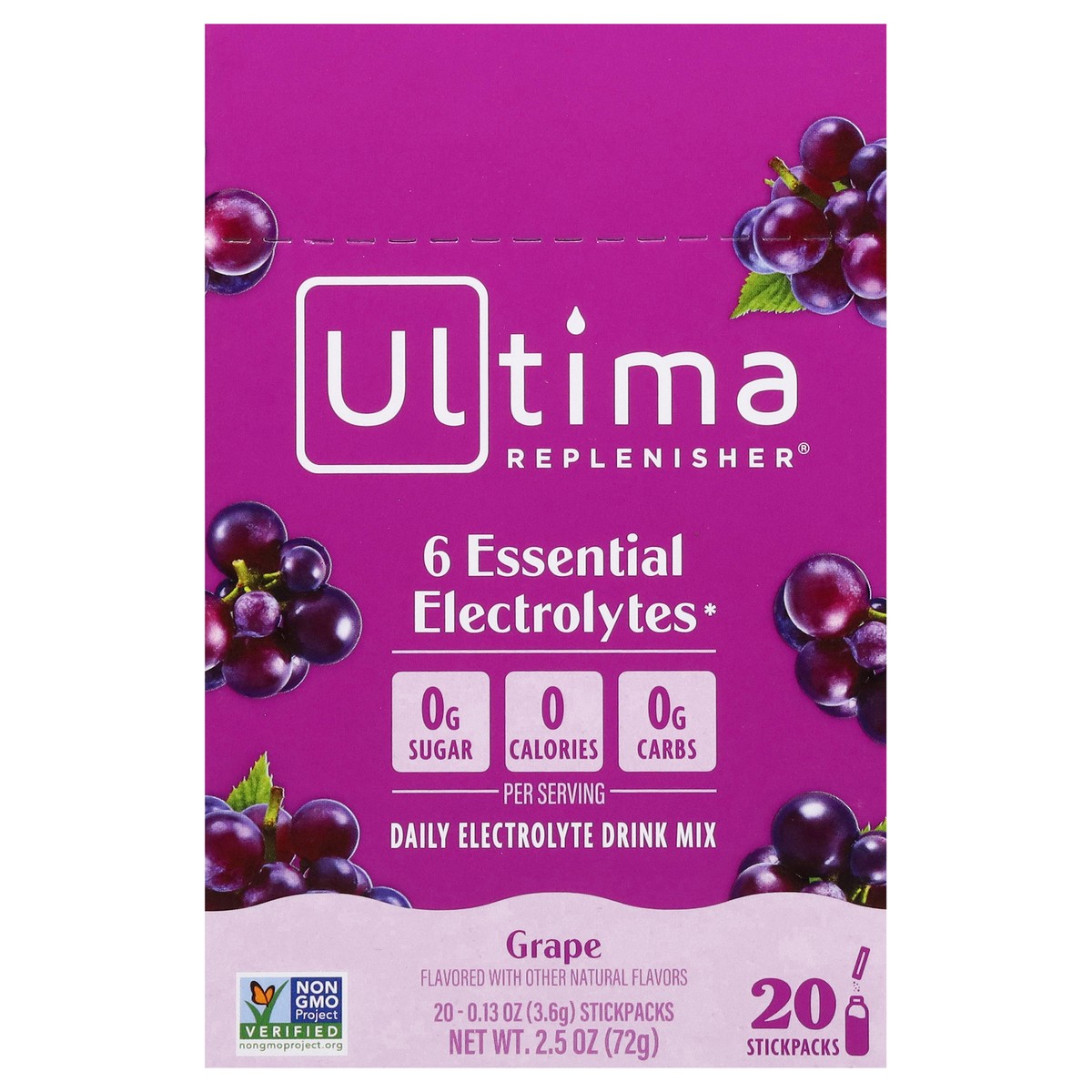 slide 1 of 1, Ultima Replenisher Grape Electrolyte Drink Mix 20 - 0.13 oz Each, 20 ct
