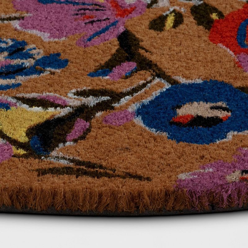 slide 3 of 4, 1'6"x2'6" Florissimo Half-Circle Outdoor Door Mat - Threshold™, 1 ct