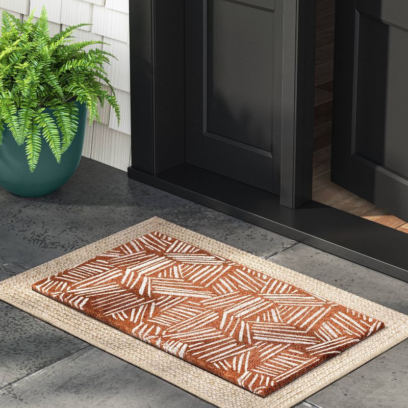 slide 3 of 4, 1'4"x2'4" Scritch Rectangular Outdoor Door Mat White - Room Essentials™, 1 ct