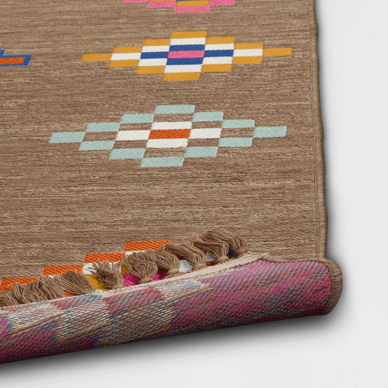 slide 4 of 4, 5'x7' Southwest Tapestry Rectangular Woven Outdoor Area Rug Multicolor Brights - Threshold™, 1 ct