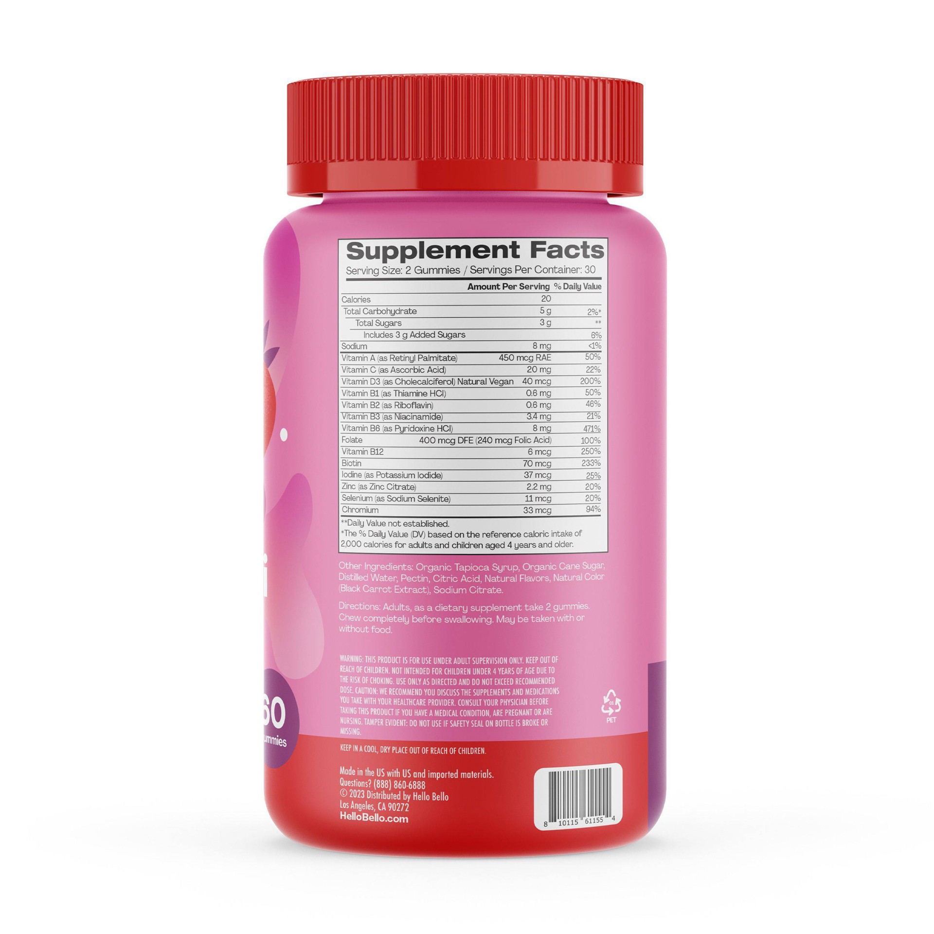 Hello Bello Organic Women's Multivitamin Vegan Gummies 60ct 60 ct Shipt