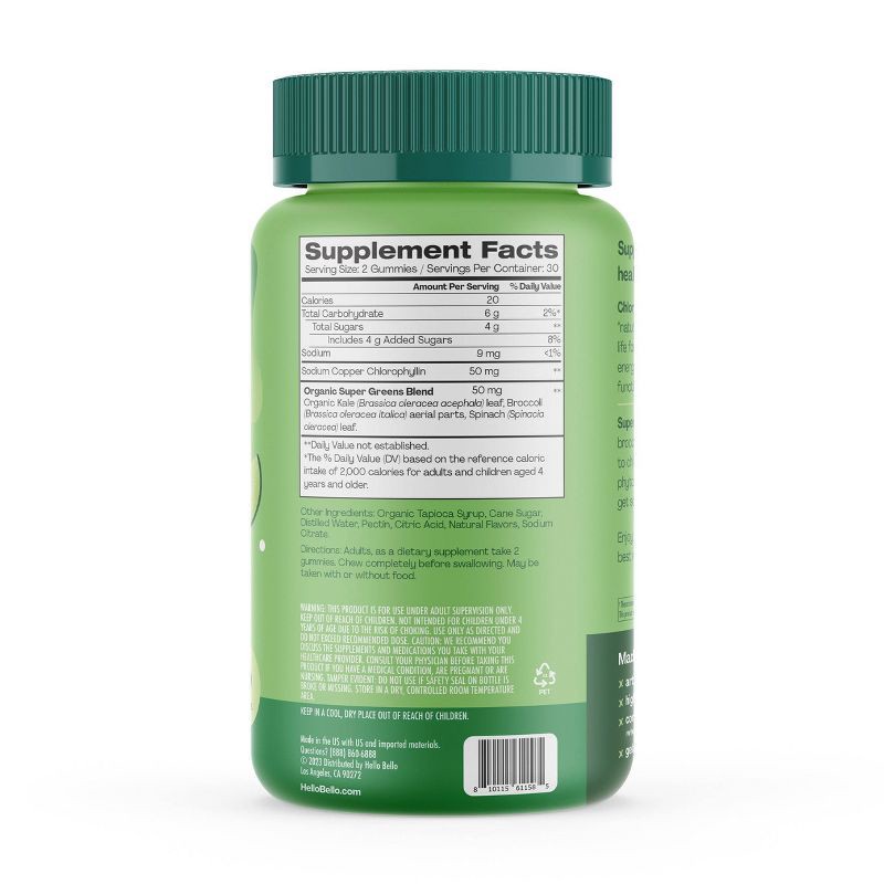 slide 8 of 8, Hello Bello Chlorophyll Vegan Gummies - 60ct, 60 ct
