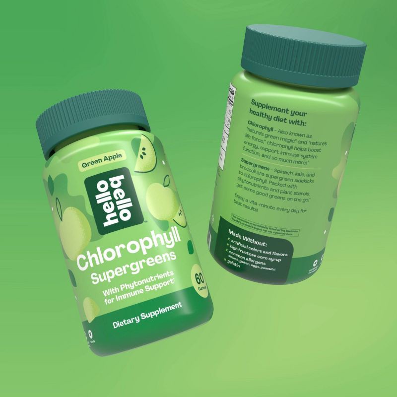 slide 7 of 8, Hello Bello Chlorophyll Vegan Gummies - 60ct, 60 ct