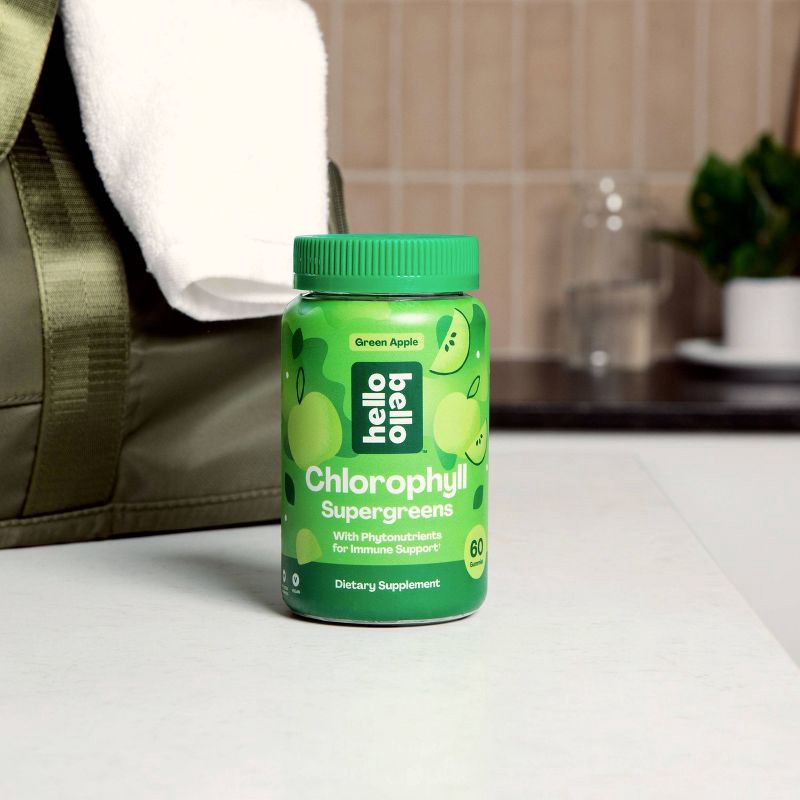 slide 2 of 8, Hello Bello Chlorophyll Vegan Gummies - 60ct, 60 ct