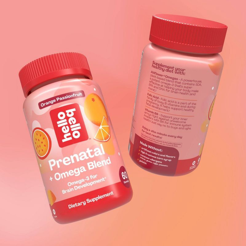 slide 2 of 5, Hello Bello Prenatal + Omega Blend Vegan Gummies - 60ct, 60 ct