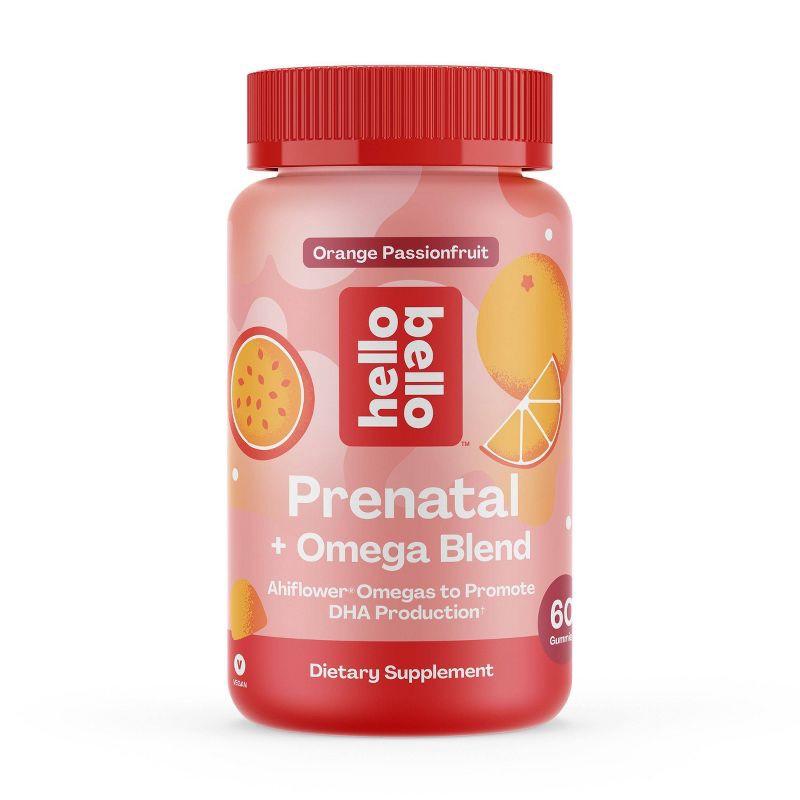 slide 1 of 5, Hello Bello Prenatal + Omega Blend Vegan Gummies - 60ct, 60 ct