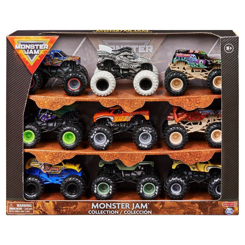 slide 2 of 10, Monster Jam Monster Truck Diecast 9pk - 1:64 Scale, 9 ct