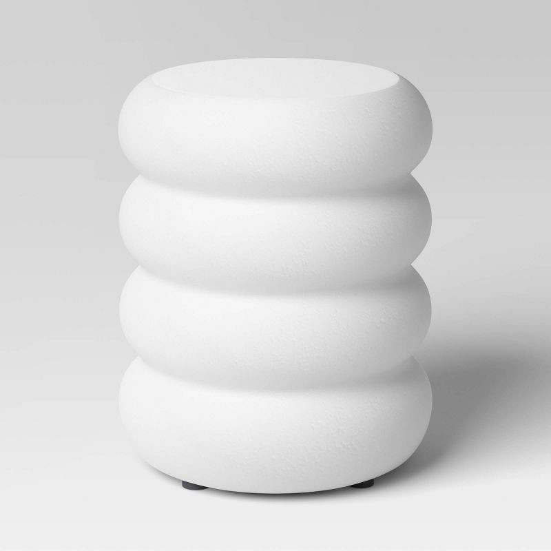 slide 1 of 3, Irregular Liana Outdoor Patio Accent Table White - Threshold™, 1 ct