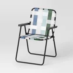 Webstrap Outdoor Portable Beach Chair Blue - Room Essentials™: Foldable, Weather-Resistant, Steel Frame Patio Chair