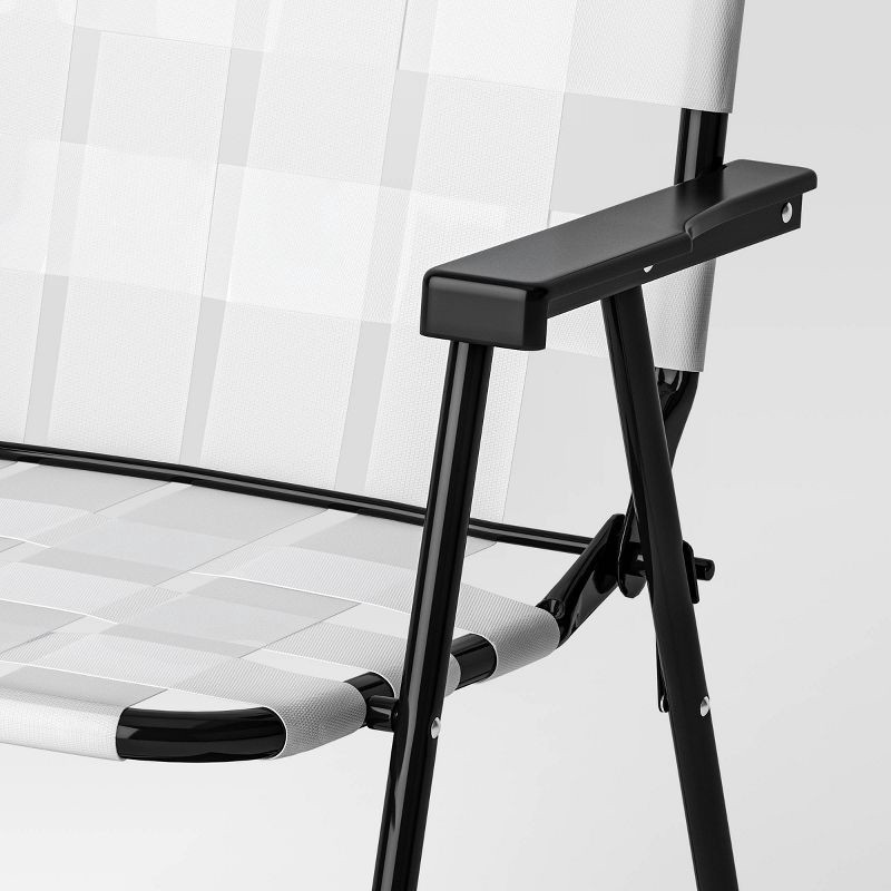 slide 6 of 7, Webstrap Outdoor Portable Beach Chair White - Room Essentials™: Foldable, Weather-Resistant, Steel Frame, 1 ct